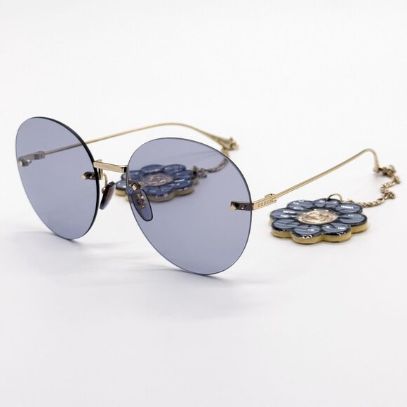 NEW GUCCI SUNGLASSES GG1149S 006 GOLD WOMEN EYEWEAR GUCCI PLUS EARRINGS main image 9